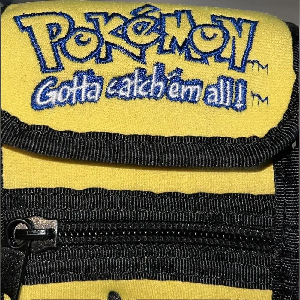 Vtg Pokémon Game Boy Pikachu Carry Case Yellow Front Pocket Belt Loop Closure
